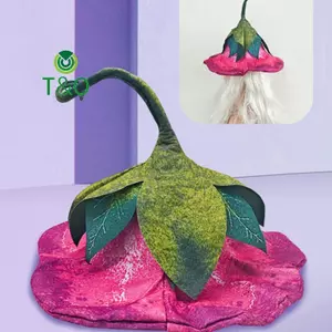 Mũ hoa Morning Glory Horn Mũ phù thủy Lễ hội Tiệc biểu diễn Đạo cụ sân khấu Trang trí tiệc Halloween [mới]