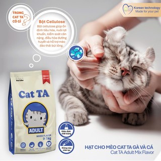 Hạt mèo Cat TA 4.5KG vị Gà Tây & Cá Ngừ giúp bộ lông óng mượt, hạn chế rụng lông
