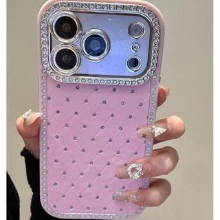 Vỏ điện thoại di động mũi khoan âm thanh nổi kim cương màu trơn tiên tiến phù hợp cho iPhone17 16 15 14 13 Pro Max bảo vệ camera chống sốc chống rơi mặt sau cứng