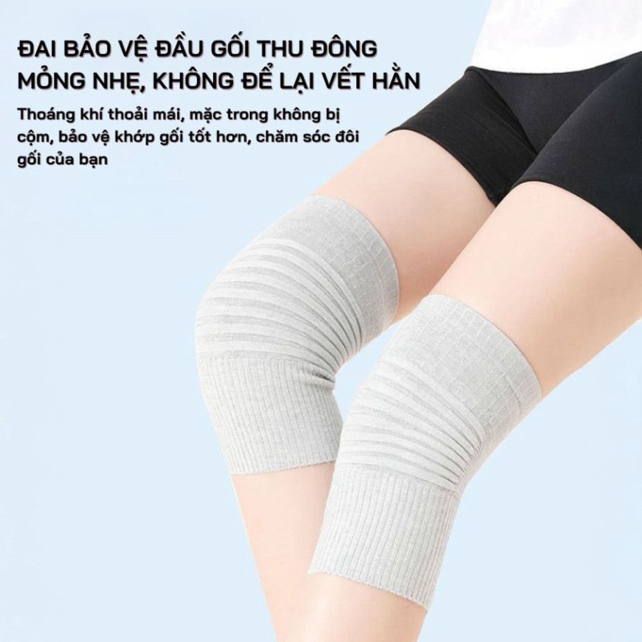 Combo 2 đôi tất đầu gối co giãn cao, thoáng khí, chống trượt 360° giữ nhiệt bảo vệ khớp gối