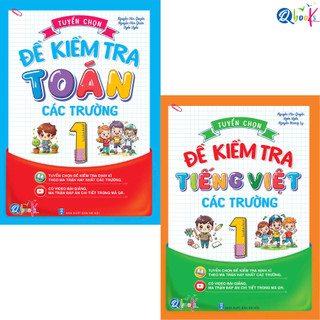 Sách - Tuyển Chọn Đề Kiểm Tra Toán Và Tiếng Việt Lớp 1 Các Trường - Cả năm (2 Cuốn)