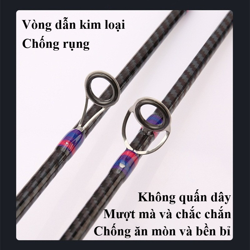 Cần Câu Lure Carbon Sói Đen Dài 1m6 1m8 Cho Máy Ngang Máy Đứng Siêu Nhạy Bền Phù Hợp Câu Biển Nước Ngọt