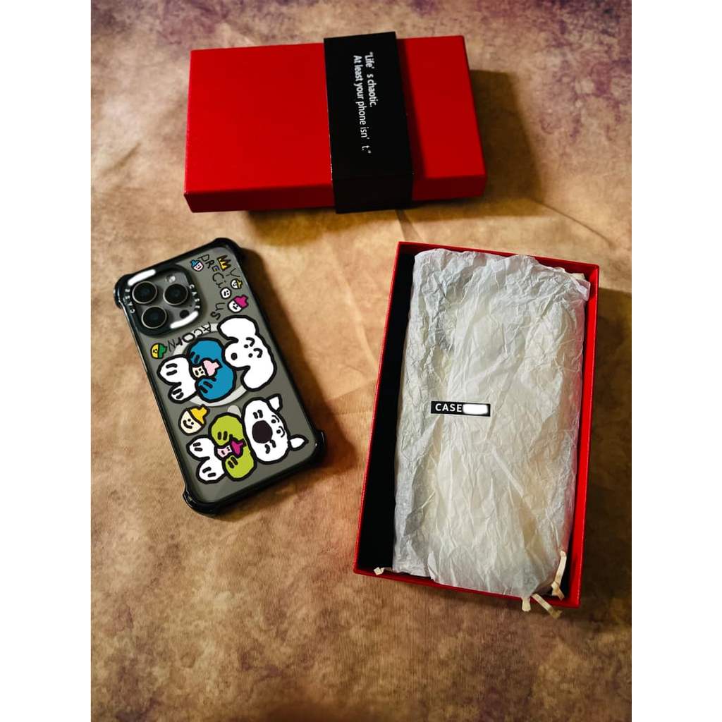 CASECASE X Chai Dog Case Hút từ tính Mặt sau Acrylic cứng cho Apple IPhone 14 / 15 / 16 / 17 Pro Max với bao bì cao cấp