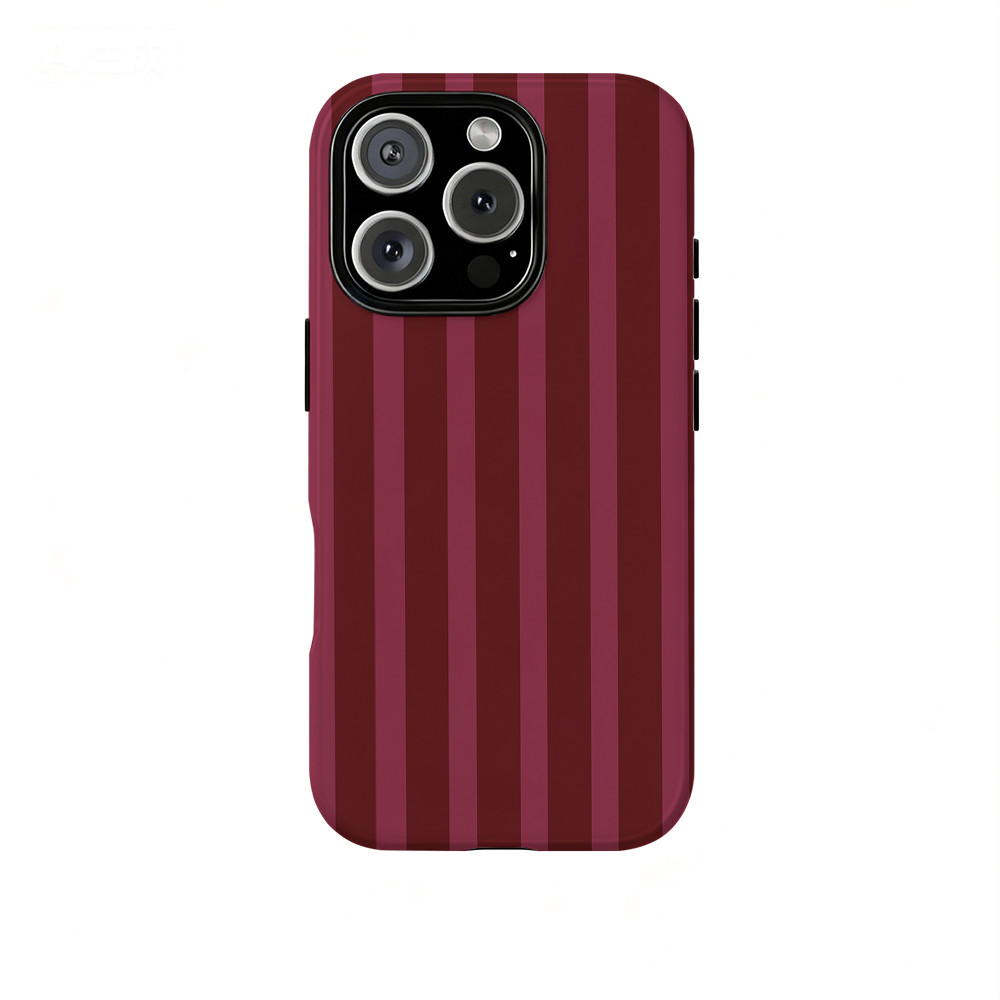 Sọc Đỏ Đơn Giản Thích Hợp Cho iPhone 7 8 X XS XR XSMAX 11 12 13 14 15 16 17 Pro max Plus Vỏ Cứng Hai Lớp Chống Sốc Chống Sốc Chống Sốc Bao Gồm Tất Cả
