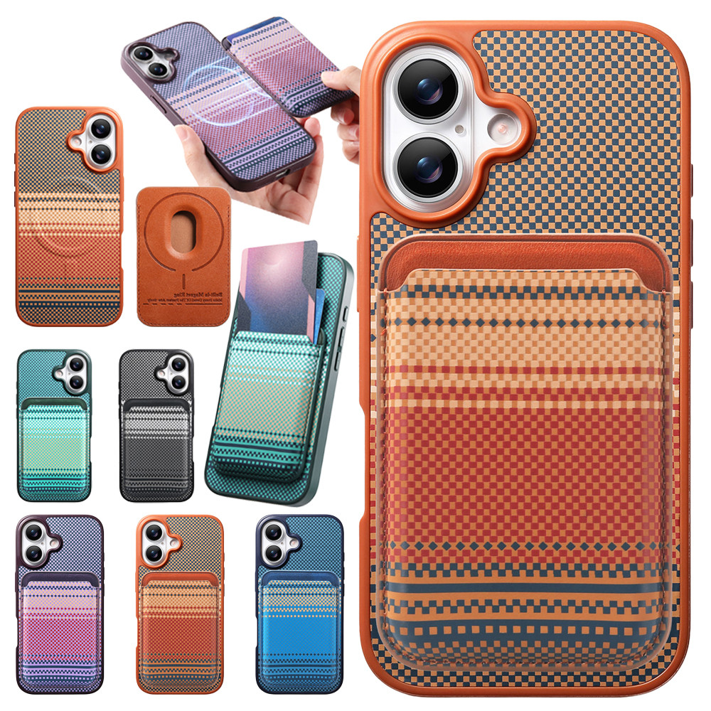 Ốp Lưng Thẻ Từ Tính Cho iPhone Air 17 Promax 16 Pro Max 15 Plus 14 Pro 13 12 Vỏ Điện Thoại Thẻ Túi 2 Trong 1 Vỏ Điện Thoại