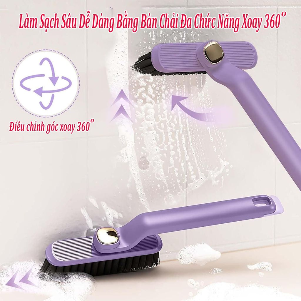 [Mua 2 Tặng 2] Bàn chải chà sàn 360 độ, có thể chà được ngóc ngách cà khe hở