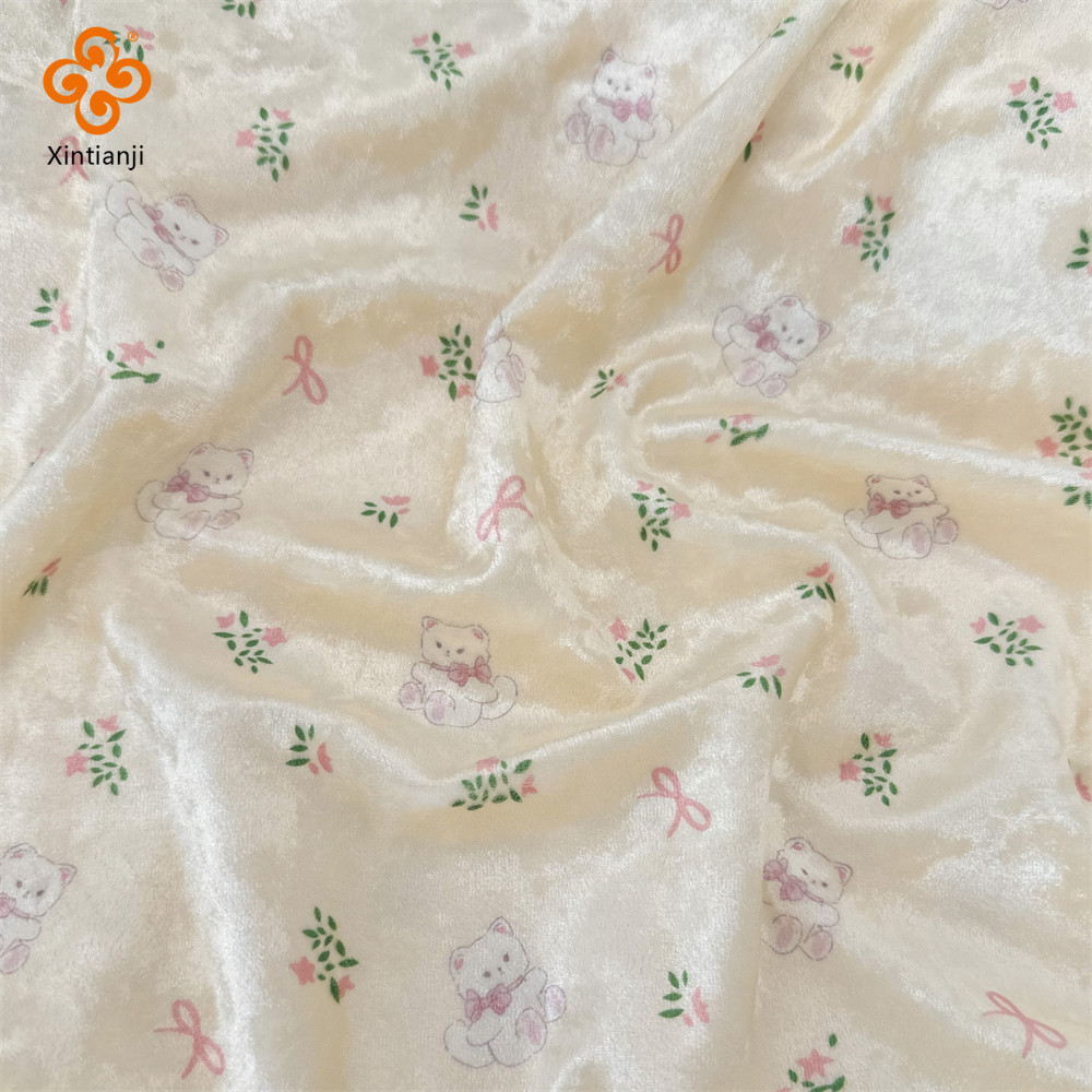 Dây Nơ Gấu In Bóng Nhung và Vải Sofa cho Gối, Quần Áo và Rèm cửa TJ23290