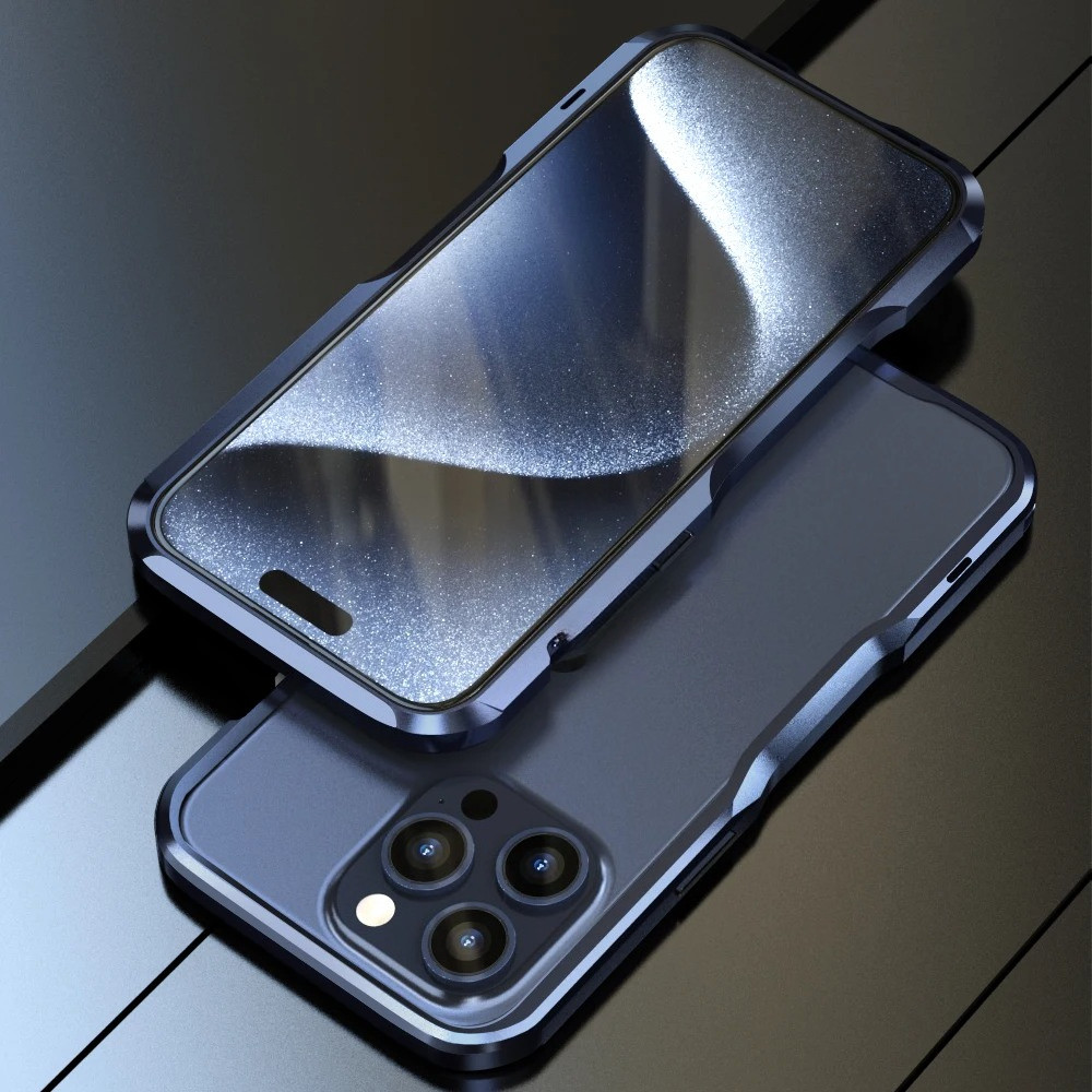 Dành Cho iPhone 17 16 15 14 13 Pro Max Armor Case Khung Kim Loại Sang Trọng Hợp Kim Nhôm Nhẹ Chống Sốc Ốp Lưng
