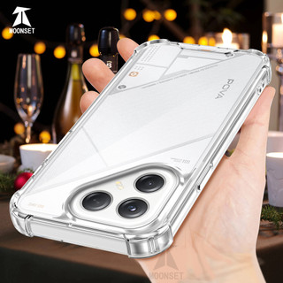 Dành cho Tecno POVA 7 4G / 5G / POVA 7 Ultra 5G Ốp điện thoại cứng pha lê trong suốt chống rơi 4 chiếc Vỏ mỏng chống sốc
