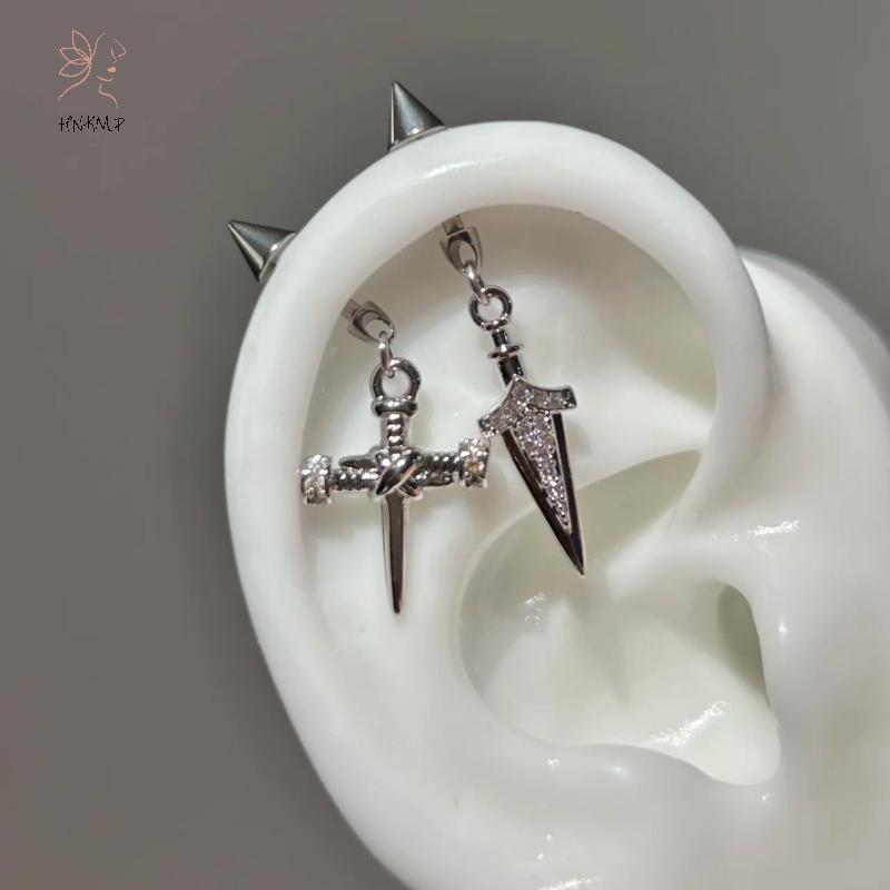 Tai Nghe Xương Chéo Phối Zircon Sáng Bóng - Phụ Kiện Thời Trang Cho Nữ