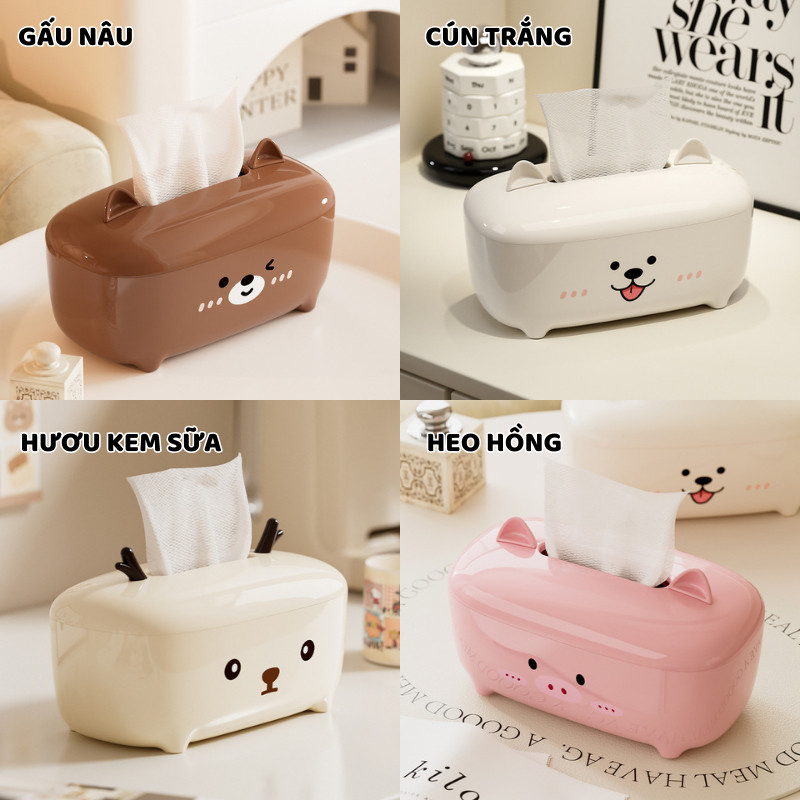Hộp Đựng Giấy Ăn, Khăn Giấy ENODA HOME Để Bàn, Hộp Đựng Khăn Giấy Kiểu Dáng Dễ Thương Nhiều Màu Sắc F016