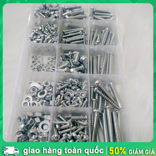 Hộp công cụ ốc vít sửa chữa gia đình, đa kích thước，Bộ Ốc Vít Bu Lông，Đai Ốc，Bu Lông，Sắt mạ kẽm，Đóng Hộp Tiện Lợi