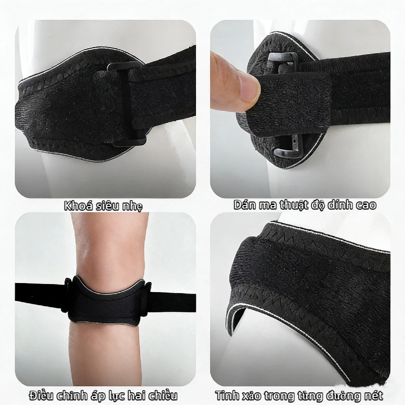 Băng Bảo Vệ Đầu Gối Chuyên Nghiệp - Giảm Chấn, Ổn Định Xương Bánh Chè - Dùng Cho Gym, Chạy Bộ