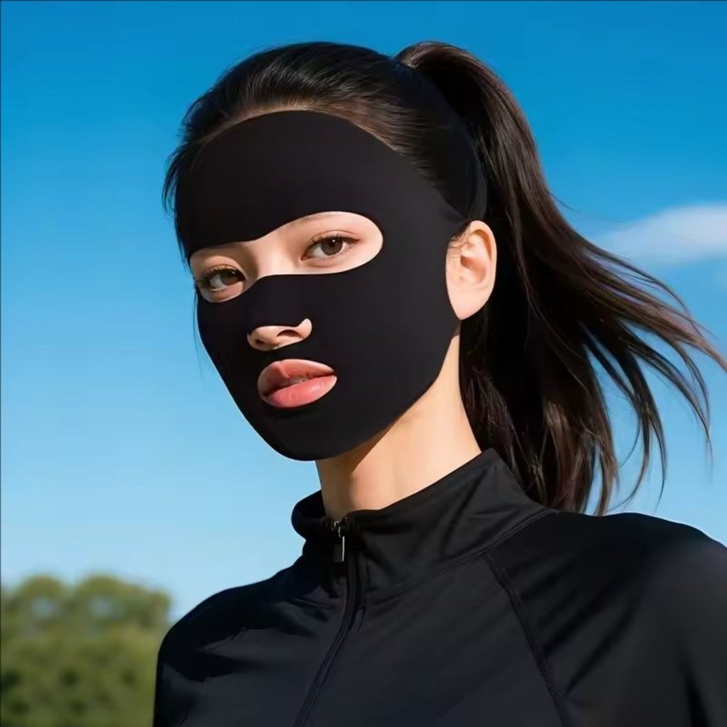Mặt nạ chống nắng mùa hè từ nylon 98%, co giãn bốn chiều, UPF 50+, nhẹ và thoáng khí cho các hoạt động ngoài trời