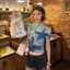 Áo thun ngắn tay phong cách Mỹ, in hình xếp li, dáng slim-fit, phù hợp mùa hè
