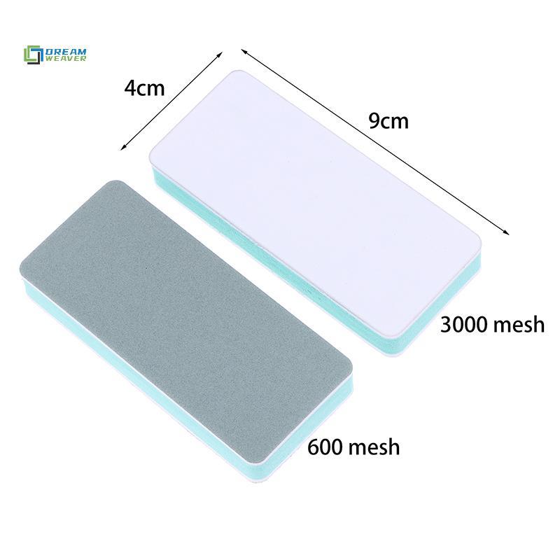 [Dream Weaver] 5 Miếng bọt biển chà nhám hai mặt 600 # & 3000 #Grit Áo chà nhám tay đa chức năng có thể tái sử dụng cho dây đeo đồng hồ Đánh bóng móng tay mới