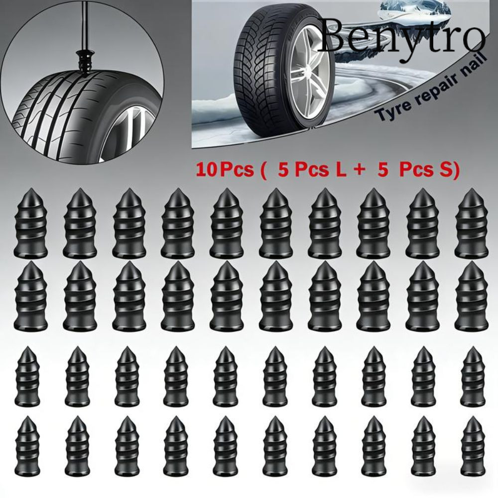 BENYTRO 10 / 20 / 30 / 40 / 50 Bộ dụng cụ sửa chữa lốp chân không ô tô, Vít phụ kiện lốp ô tô trong sửa chữa lốp Bộ dụng cụ móng tay cao su, Móng tay sửa chữa xe bằng nấm cao su