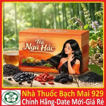 Trà Ngũ Hắc Dưỡng Tóc Hộp – Túi Lọc Tiện Lợi Thảo Mộc Sấy Lạnh Gồm Kỷ Tử Đen, Đậu Đen, Gạo Lứt Đen