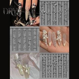 (TFT) 3D Nơ Khuôn Làm Móng Tay Silicon Kích Thước Hỗn Hợp Nơ Ruy Băng Tấm Dập Mềm Kawaii Bowtie DIY Làm Móng Tay Nghệ Thuật Khuôn Dụng Cụ Trang Trí Mẫu MỚI