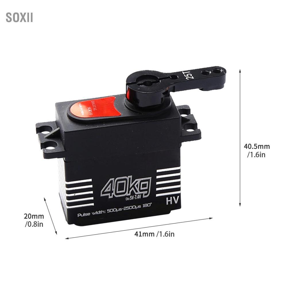 soxii 40kg Kỹ thuật số servo Bánh răng kim loại Mô-men xoắn lớn chống thấm nước cho 1/8 1/10 RC Car Truck Robot Parts