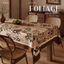 khăn trải bàn giả lanh vintage chống thấm nước dầu mỡ phong cách mỹ cho bàn 6 người kích thước 140x220cm 140x240cm cao cấp bền