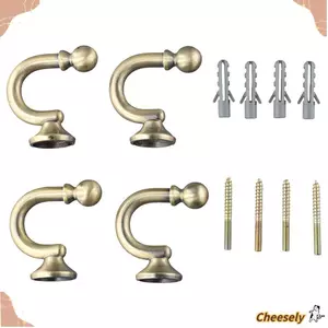 CHEESELY 4 Móc treo rèm 47mm bằng hợp kim nhôm, giá đỡ tua rua cửa sổ nhà bếp