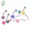 Bộ 8 cái nút nhẫn barbell rốn bụng, đầy màu sắc và lấp lánh