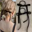 Barrettes nơ họa tiết hoa thanh lịch, phù hợp cho nữ thỏ thời trang