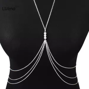 LUImo Ngọc Trai Chữ Thập - Áo Ngực và Dây Chuyền gợi cảm dành cho nữ, phù hợp với bikini