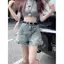 Quần Short Denim Rách Tua Rua Cạp Cao Cho Nữ - Phù Hợp Mùa Hè