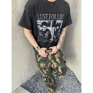 Bán Chạy Áo Thun Tay Ngắn Phong Cách Punk Vintage In Chữ Thập 0410