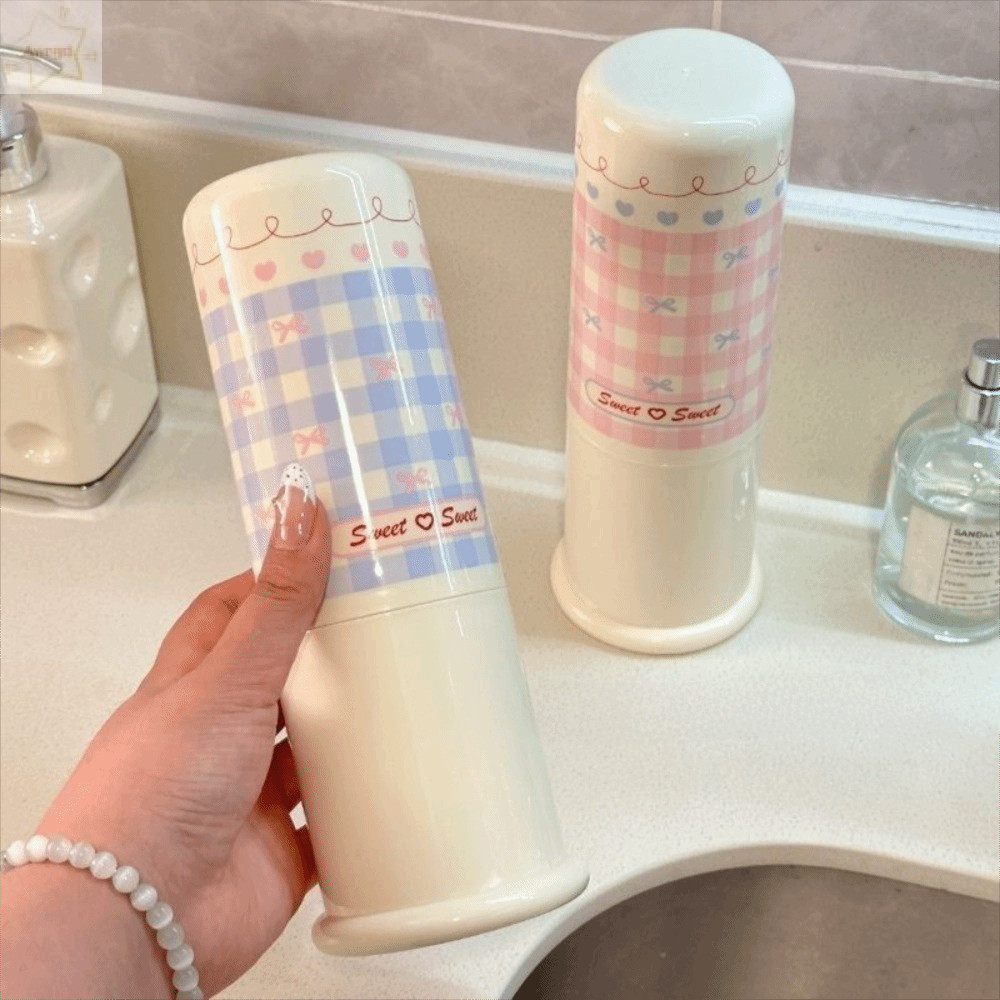 Cốc Rửa AWNGD, Cốc Nước súc miệng di động dày, Hộp đựng bàn chải đánh răng du lịch hoạt hình chống bụi đa năng Phòng tắm