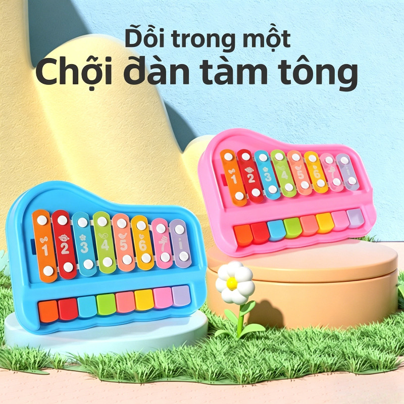 Đàn Gõ âm Nhạc 8 Nốt Cho Bé – Đồ Chơi Dạy Bé Nhận Biết âm Thanh, Nhựa An Toàn, Kèm Dùi Gõ Và Thẻ Nhạc, Nhựa ABS An Toàn