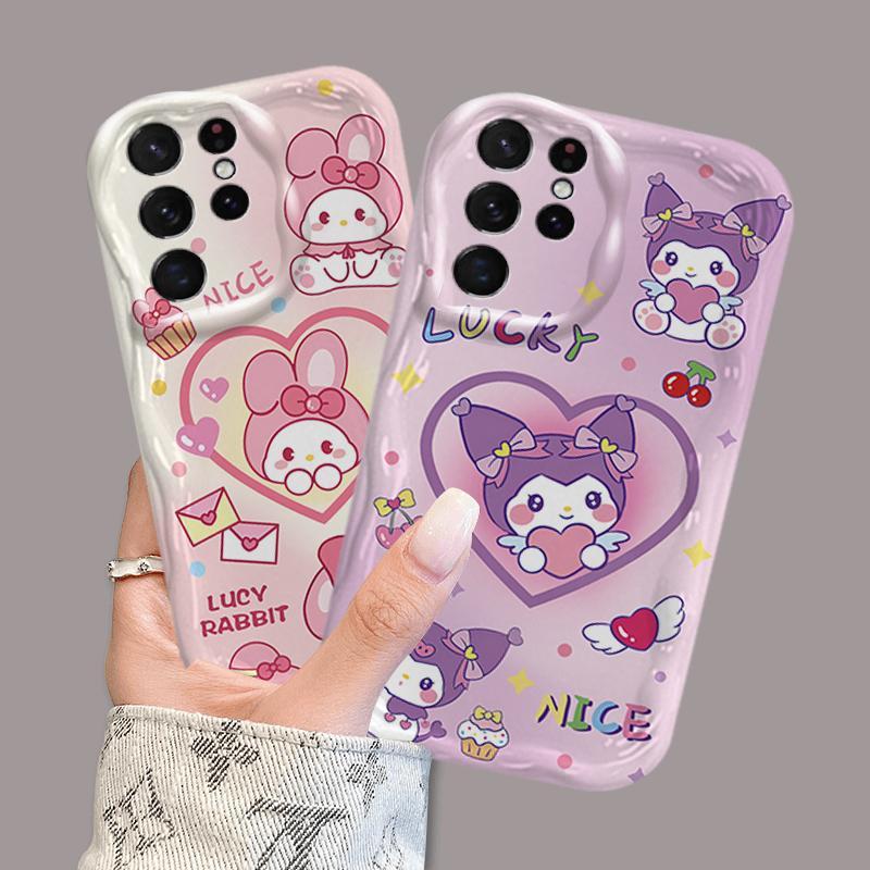 Ốp Silicon Hoạt Hình Cho Samsung S20 S21 S22 S23 S24 S25 S26 + FE Plus Ultra 3D Bảo Vệ TPU Mềm Sanrio Kuromi Cặp Đôi My Melody Vỏ Điện Thoại Chống Sốc