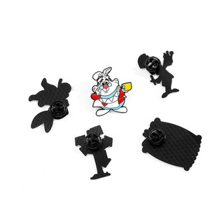 5 Cái / bộ Hoạt Hình Dễ Thương Bỏ Túi Đồng Hồ Thỏ Thổ Cẩm Alice Ở Xứ Sở Thần Tiên Huy Hiệu Kim Loại
