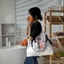 Túi thêu Nylon Nhật Bản Thời trang phù hợp cho người đi lại Niche Túi mua sắm một vai dung tích lớn dành cho nữ