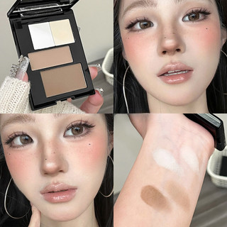 PINKYFOCUS Highlighting Palette Nose Shadow Blush Eyeshadow Natural Highlighting Shadow Bảng màu nổi bật đa chức năng