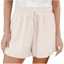 Pealike Nữ Vải Lanh Cotton Quần Short Co Giãn Eo Xếp Ly Đi Biển Quần Short Dây Rút Thường Ngày Ống Rộng Quần Ngắn