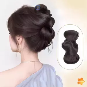 Tóc Tổng Hợp Búi Đuôi Ngựa Lông Tơ - Kẹp Tóc Dự Tiệc & Tóc Nối Dài Cho Nữ