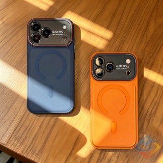 Ốp Điện Thoại Từ Tính Mờ Sang Trọng Cho iPhone 17 Pro Max 14 15 16 Pro Max Vỏ Mờ Có Bảo Vệ Ống Kính Kim Loại Vỏ Chống Sốc
