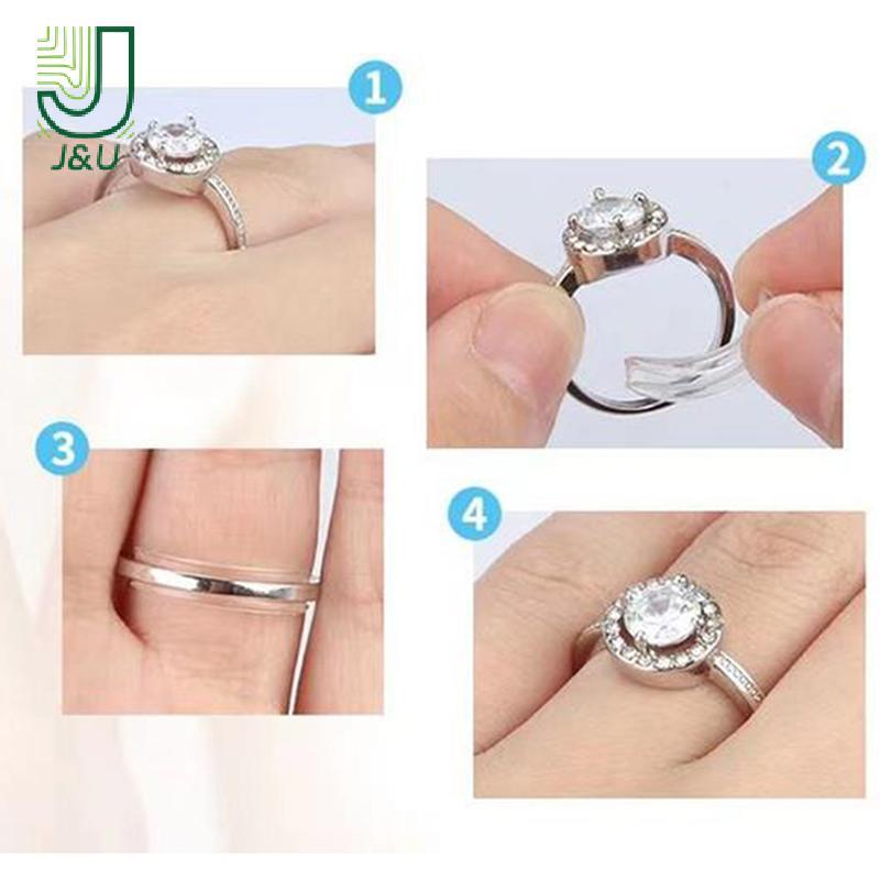 [J & U-T] Bộ 8 Nhẫn Silicon Vô Hình trong Suốt, Điều Chỉnh Kích Cỡ Dễ Dàng