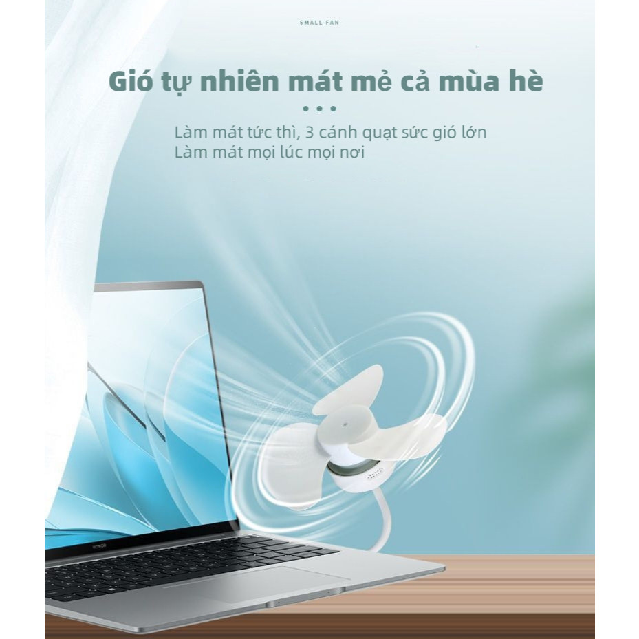 Sạc Quạt Cầm Tay Mùa Hè Ngoài Trời Và Du Lịch USB Làm Mát Im Lặng Không Dây Mini
