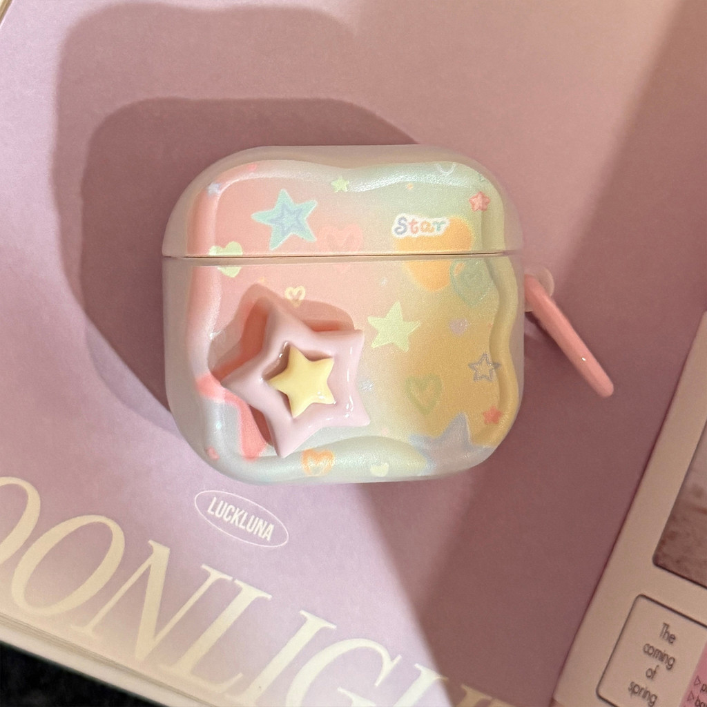 Vỏ bảo vệ tai nghe Bluetooth Apple: AirPods 4/1/2/Pro 2/Pro 3, họa tiết Doodle stars