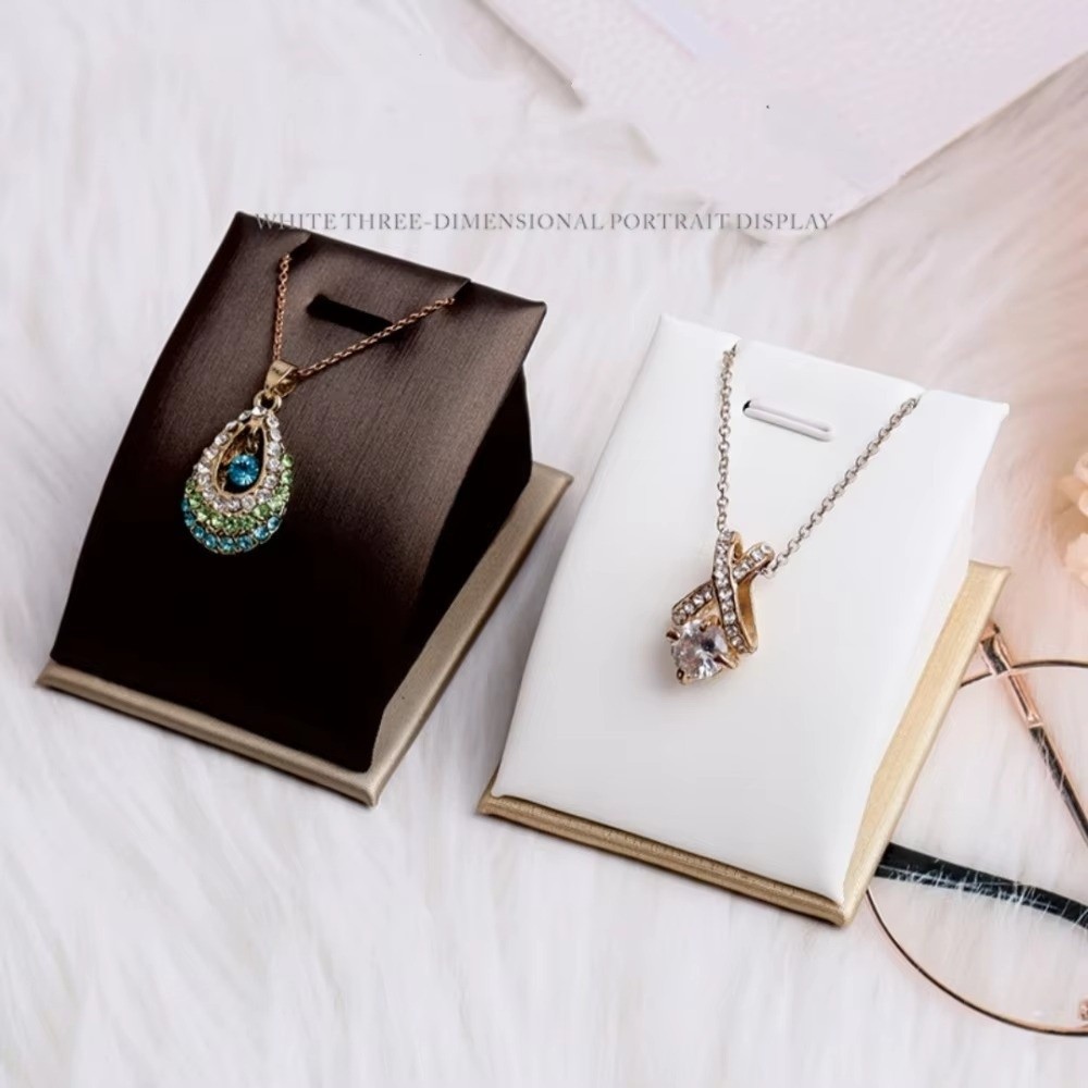 Giá trưng bày mặt dây chuyền CHEESELY, Giá đỡ trang sức tiết kiệm không gian bằng da PU, Giá đỡ trưng bày nhẹ có thể bảo vệ Mini đơn giản cho bàn trang điểm