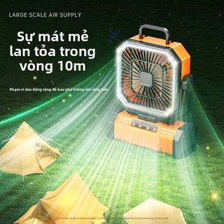 [Bảo Hành 1 Đổi 1 - 7 Ngày] Quạt Cắm Trại Ngoài Trời VINZEO - Tích Hợp Đèn LED, Điều Khiển Từ Xa, Pin Khủng Siêu Bền