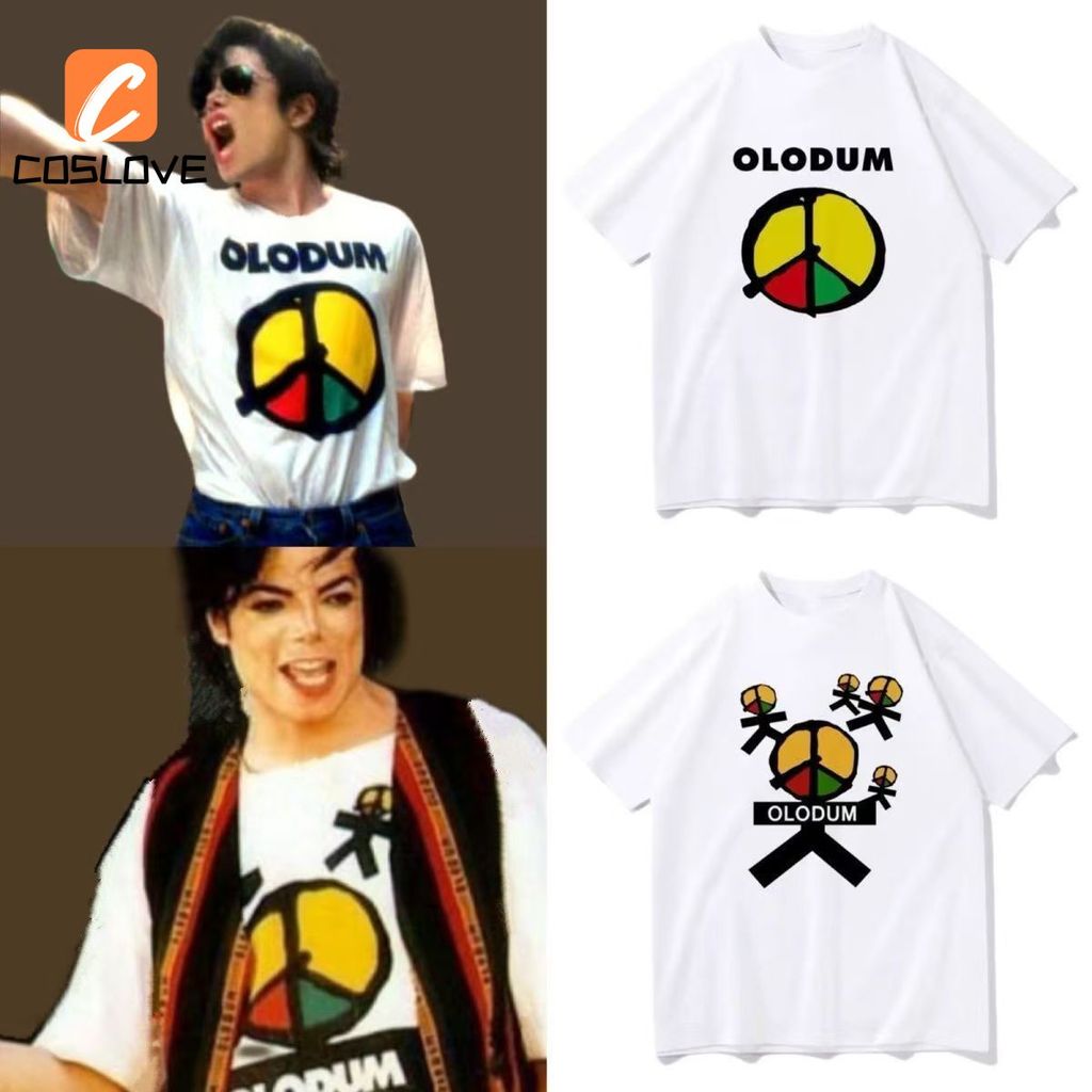 Áo thun Micheal Jackson OLODUM tay ngắn, phù hợp mặc mùa hè cho người lớn