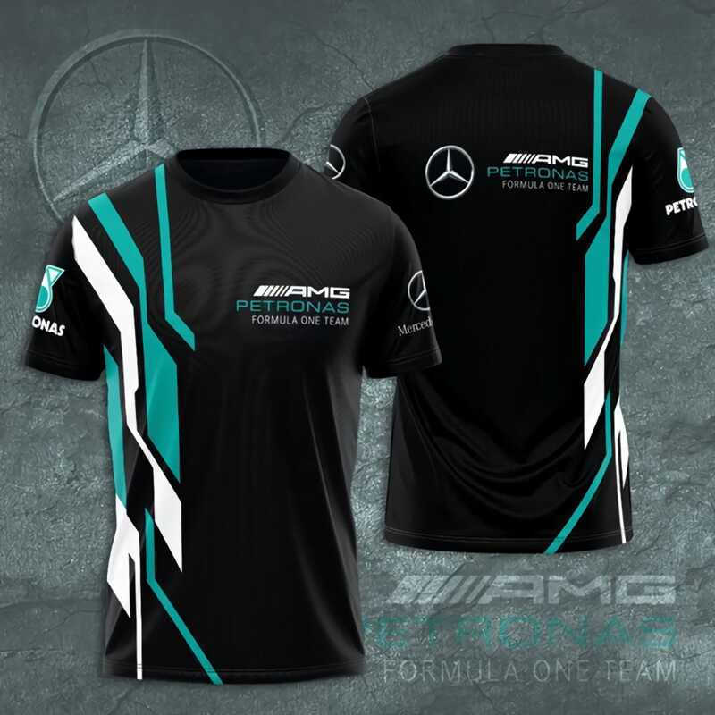Áo thun nam mới mùa hè, chủ đề đua xe AMG Malaysia F1
