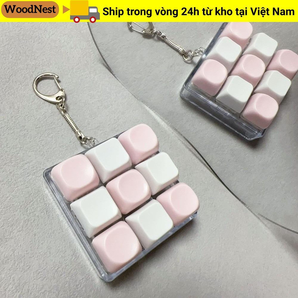 Bàn phím ngón tay WOODNEST, Keycap 2 / 3 / 6 / 9 Phím Fidget Móc khóa, Nút chìa khóa Tiện ích giảm căng thẳng Đồ chơi Pinch dành cho người lớn