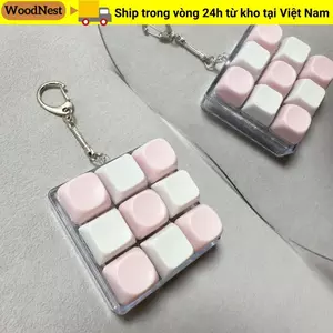 Bàn phím ngón tay WOODNEST, Keycap 2 / 3 / 6 / 9 Phím Fidget Móc khóa, Nút chìa khóa Tiện ích giảm căng thẳng Đồ chơi Pinch dành cho người lớn