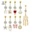 Nhẫn Zirconium Cá Nhân Hóa Cho Nữ Với Hình Trái Tim Và Bướm - Thời Trang Phù Hợp Xỏ Rốn và Bụng